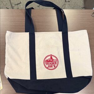 Trader Joe's Canvas Tote Bag - Cream and Black